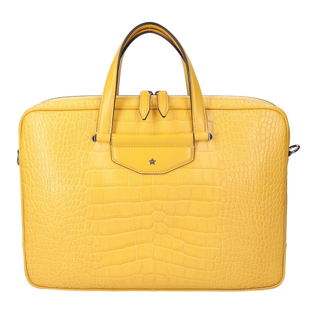 JIMMY CHOO KNOX Embossed Leather 2-Way Briefcase Business Bag (2021 Spring/Su...
